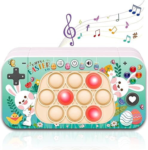 Exun Juguete para ansiedad de empuje rápido, regalos de Pascua, cesta de juguete, rompecabezas de mano, máquina de juego sensorial de burbujas,