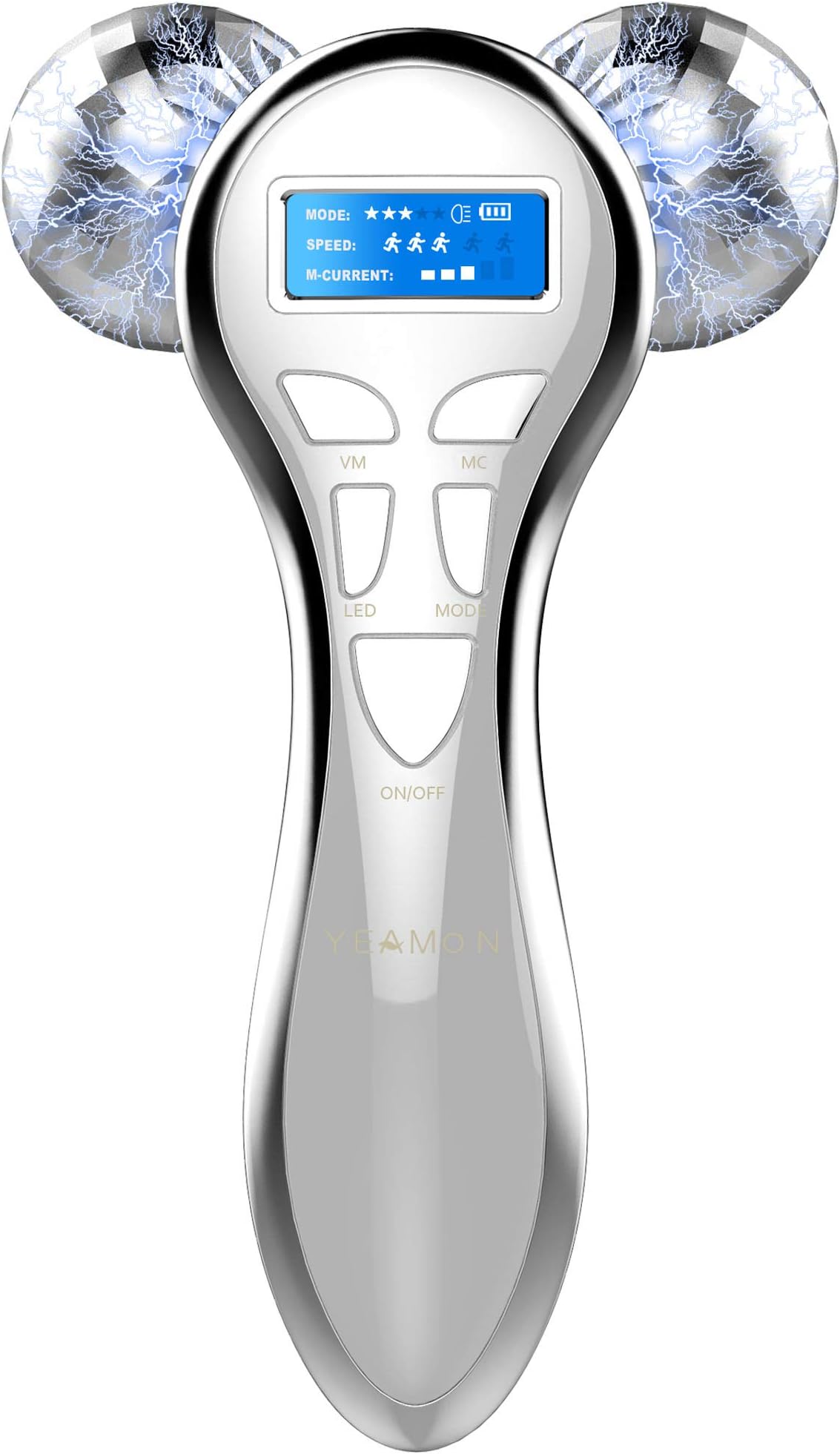 Yeamon 4D Microcurrent Facial Massager Roller, Electric Face Lift Beauty Roller Body Massage