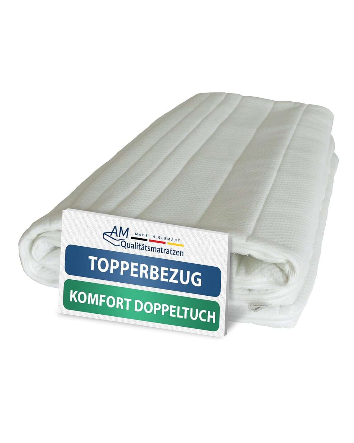 Hochwertiger Komfort Topperbezug 180x200cm 4-6cm Kernhöhe – Doppeltuch mit Klimafaser versteppt – Allergiker geeignet – 60 Grad waschbar -…
