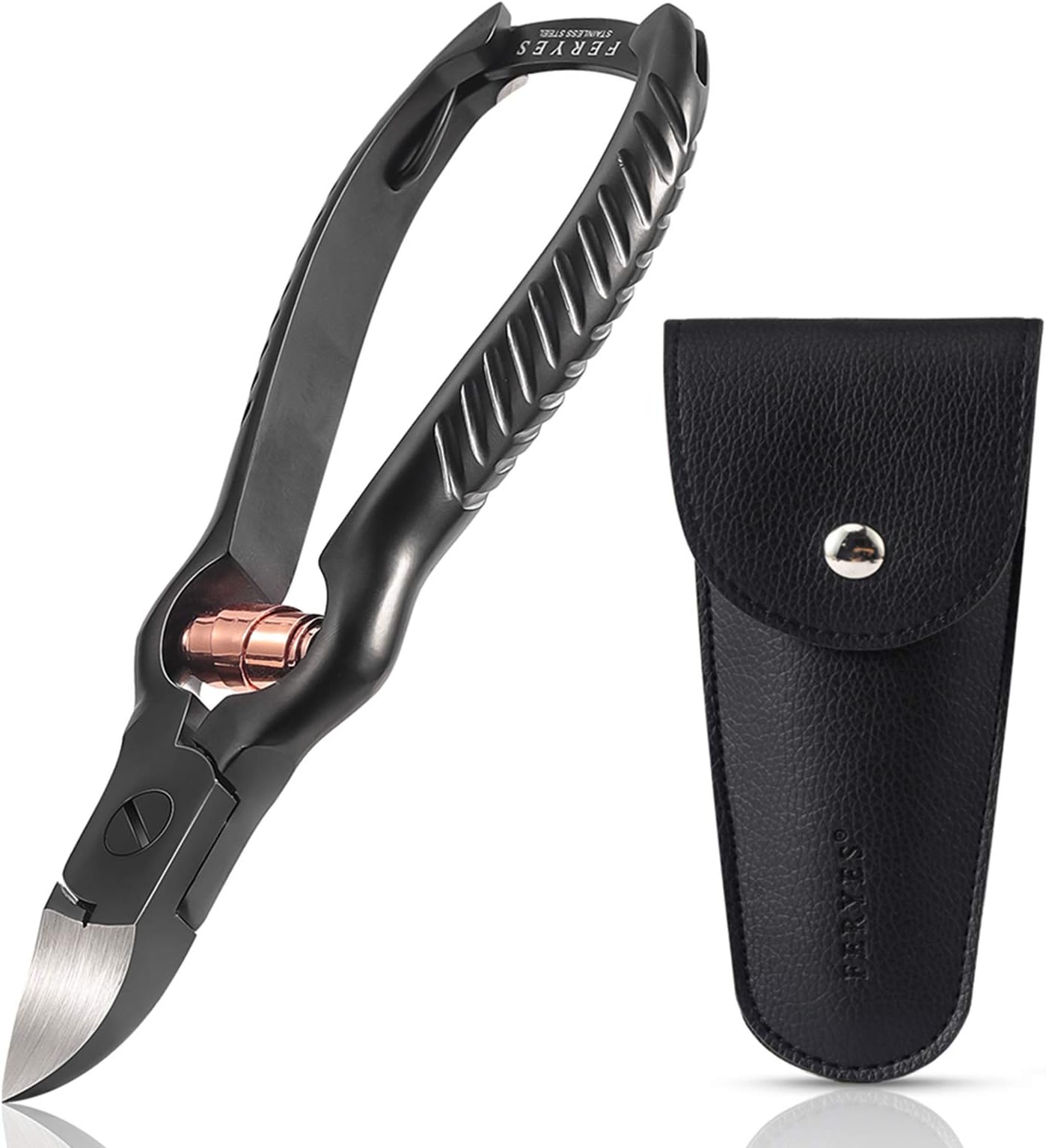 FERYES Precision Toenail Clippers for Thick or Ingrown Toenails- Secure and Stylish Design - W/Leather Case…