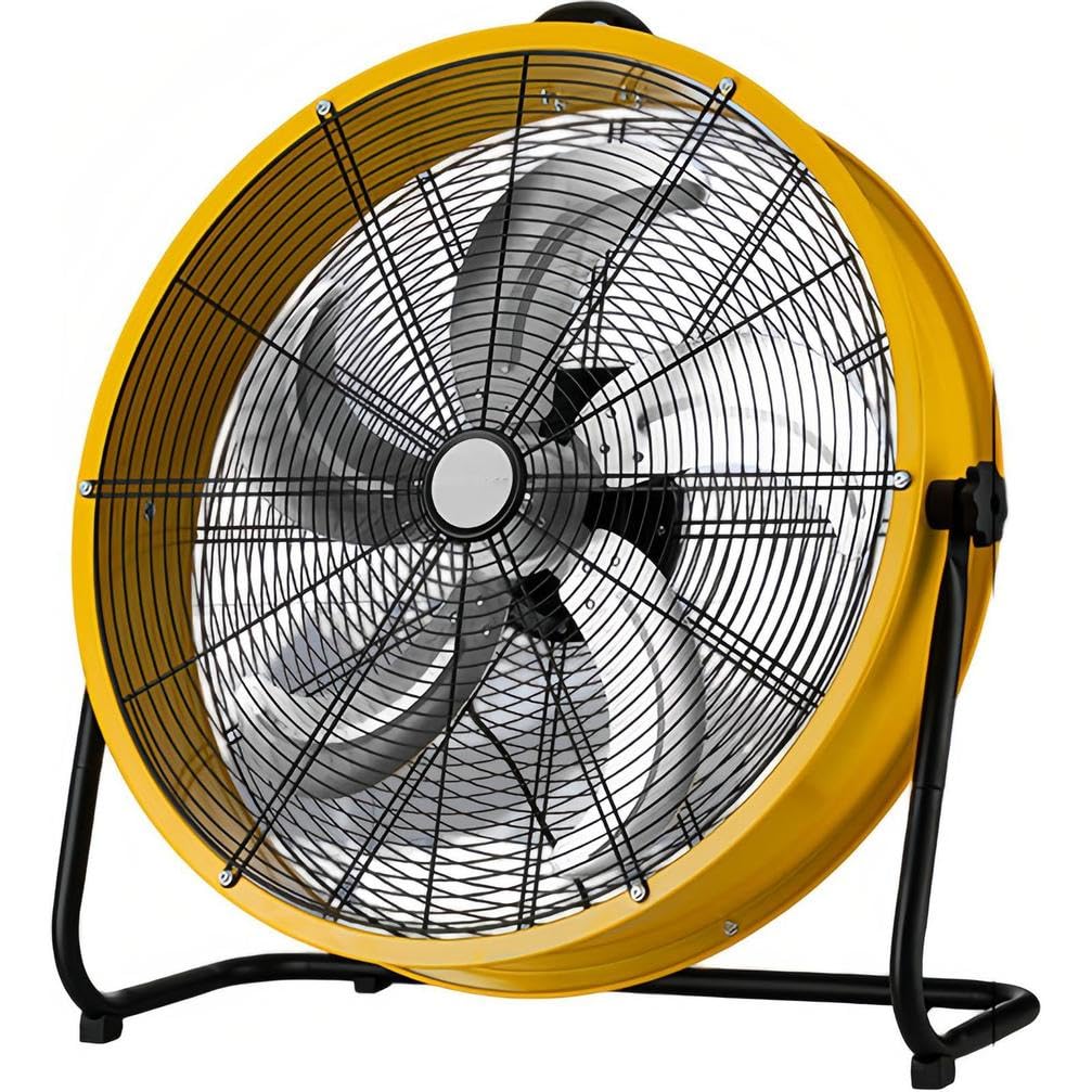Ventilatore Industriale a Tamburo, circolatore d'Aria ad Alta velocità con 3 velocità e Pale in Alluminio, Robusto, Ideale per scantinati, Magazzini, fabbriche e terrazze.