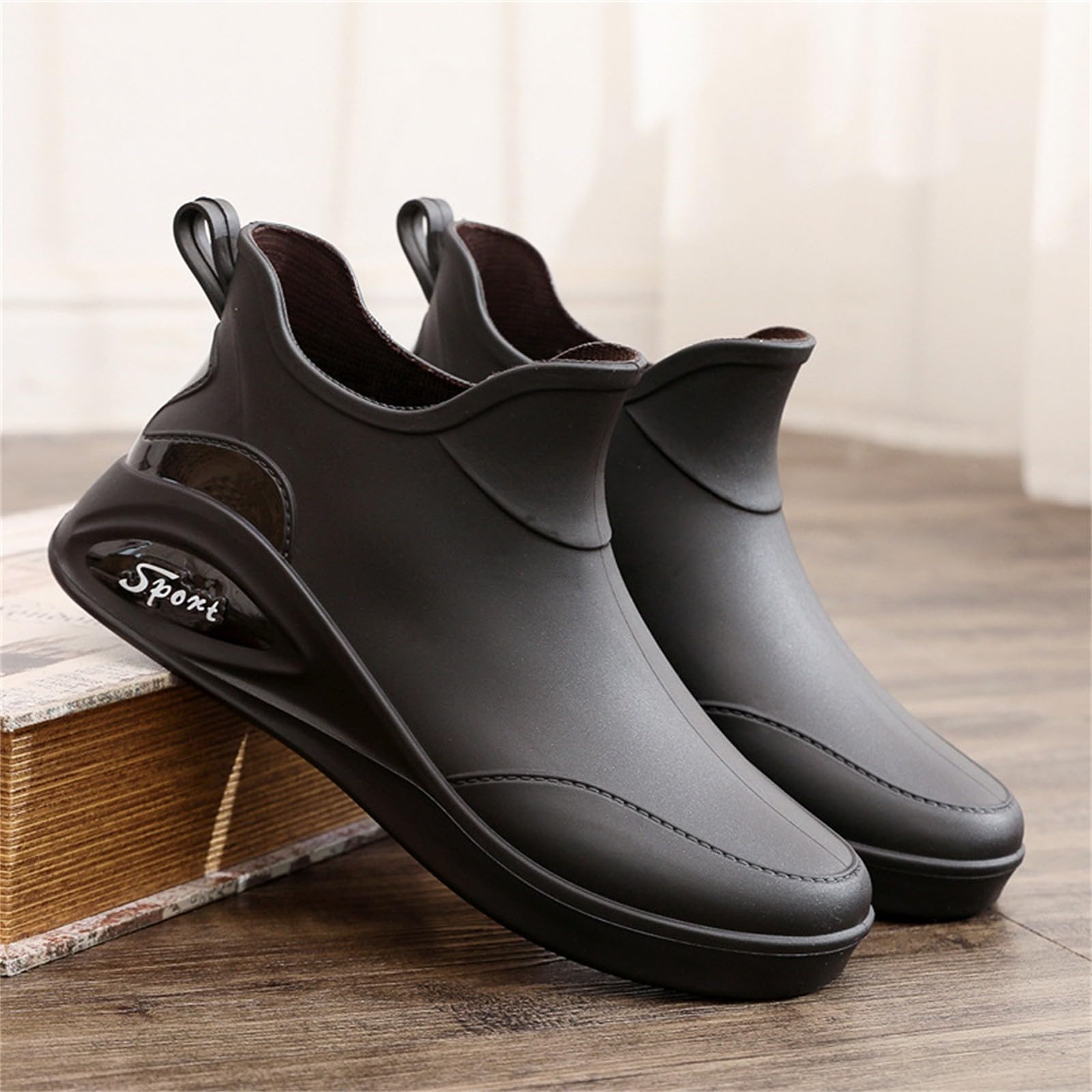 Botas de lluvia para hombre, botas de lluvia antideslizantes, zapatos de jardín, botas de lluvia, botas de goma, botas de goma cortas, botas de tobillo, impermeables, botines de goma para exteriores