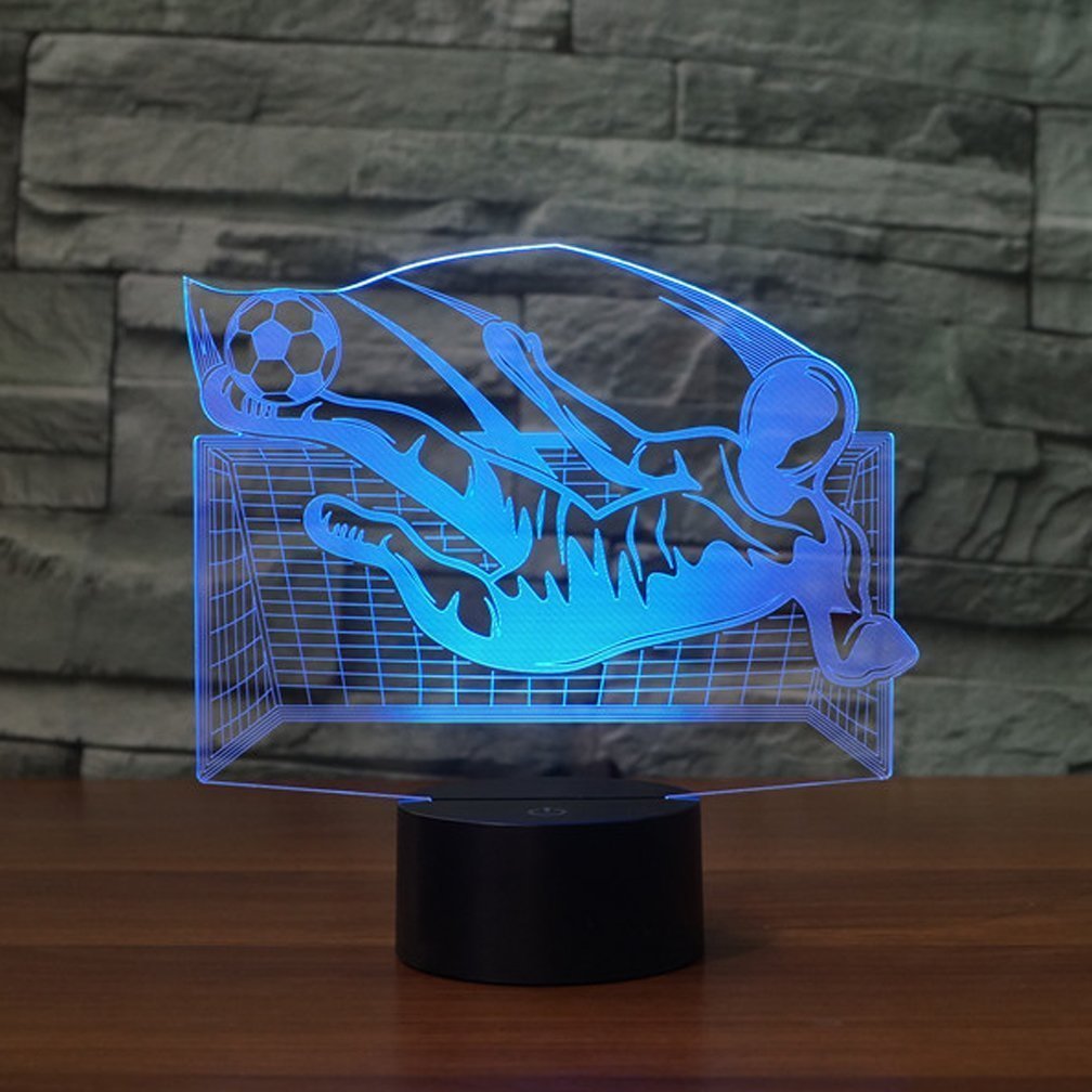 Lampada 3D A Forma Di Pallone Da Calcio - Con Telecomando E 16 Colori - Foto 8