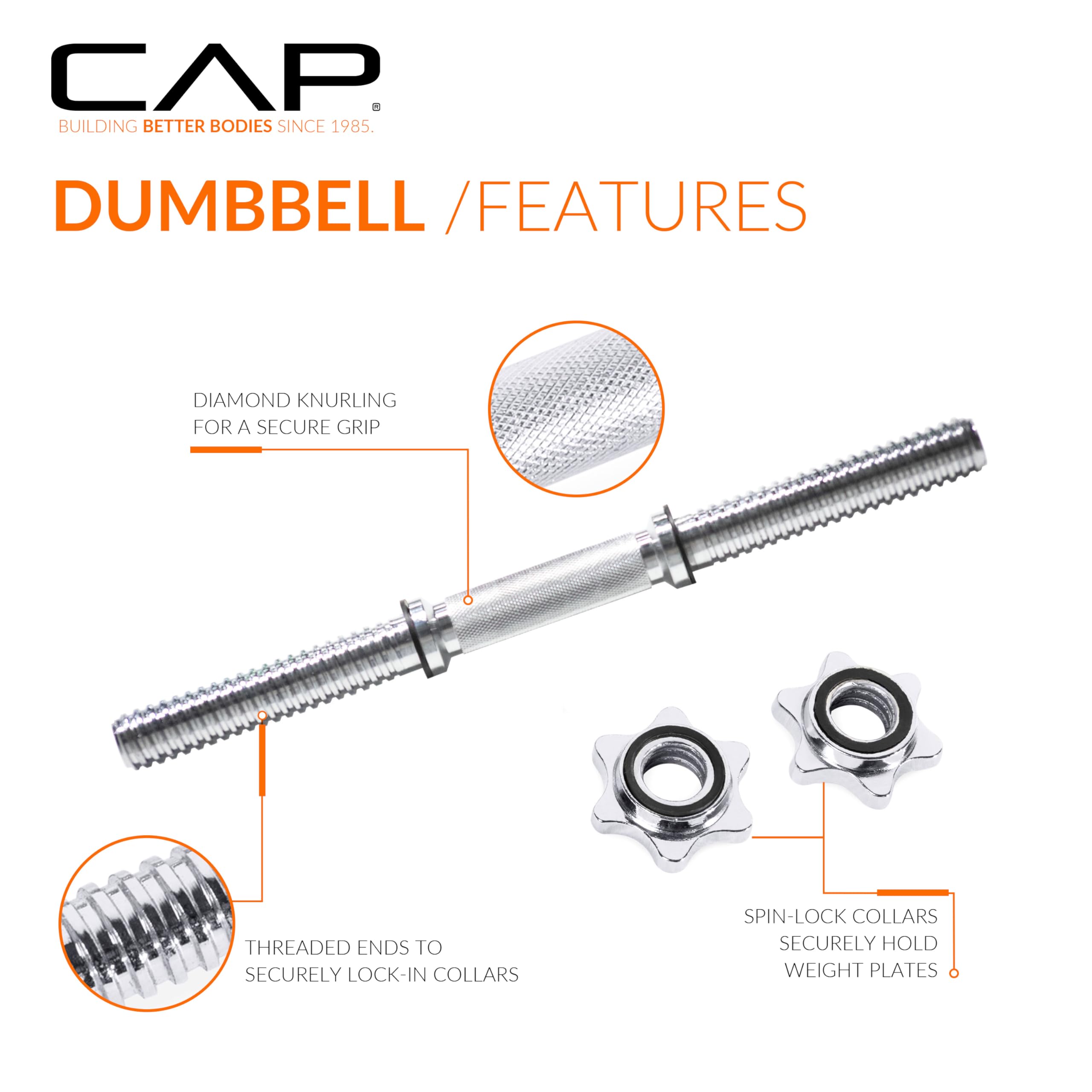 CAP Barbell 23,8 kg regulowany zestaw hantli, pojedynczy, czarny
