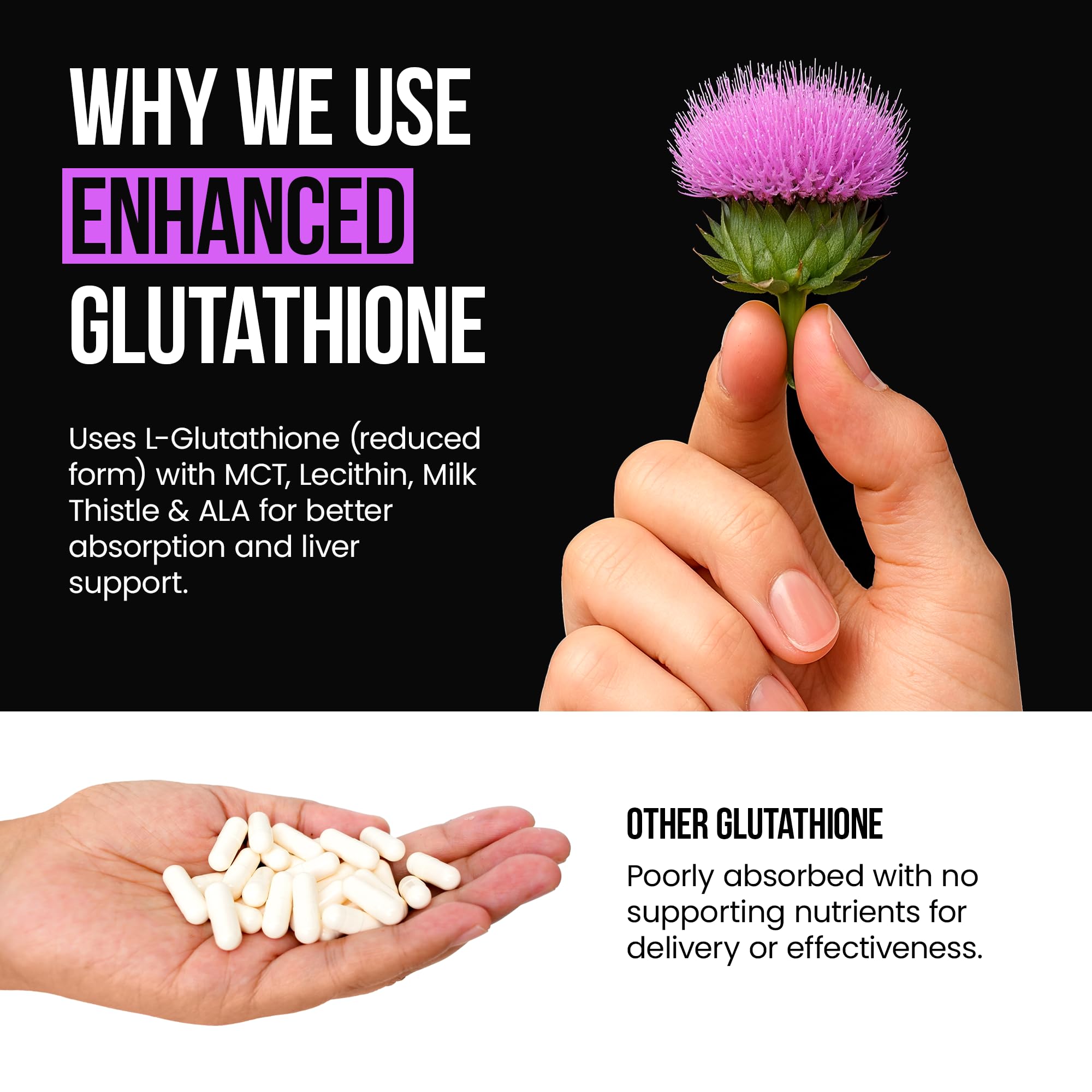 VitaRaw 1000mg Glutathione for Immune Support - 100mg Absorption Complex - Reduced Liposomal Glutathione Supplement with Alpha Lipoic Acid - Brain Booster, Glowing Skin, Liver Support — Amazon image 5