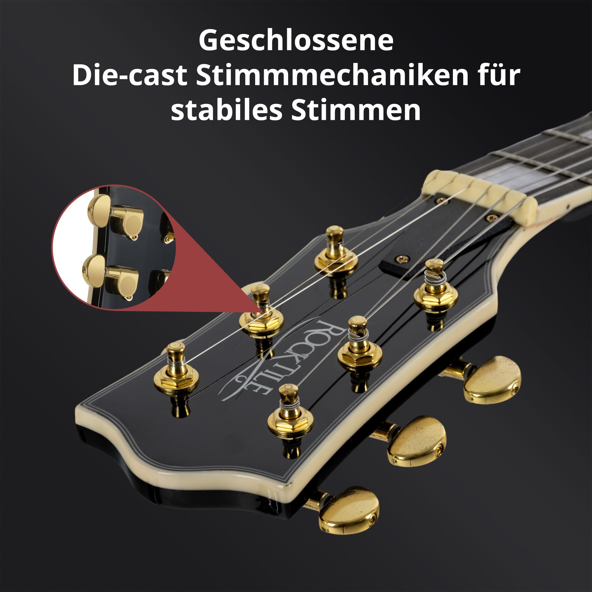 Rocktile Pro L-200BK Deluxe Guitare électrique Black avec accessoires