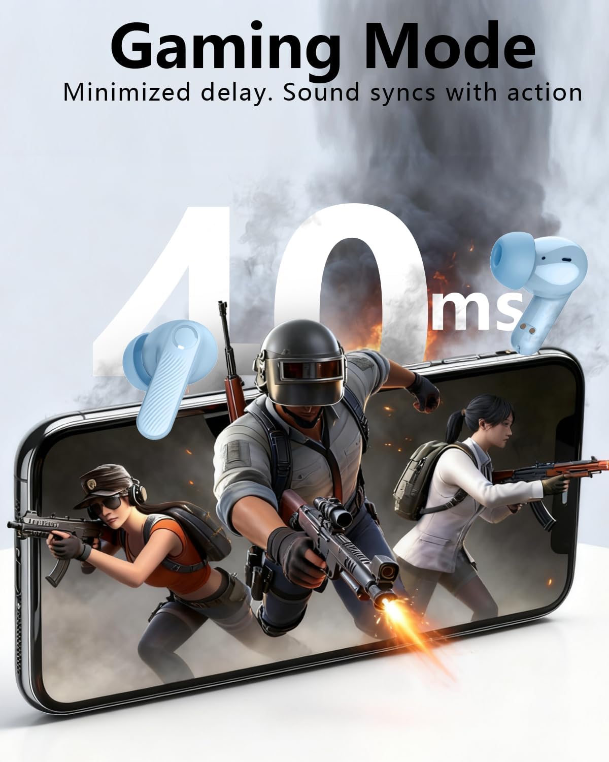 Wireless Earbuds with Active Noise Cancelling,140-Hour Long Battery Life Bluetooth 5.4 Ear Buds,Multi-Device Pairing,Enhanced Clear Call,Deep Bass Stereo Headphone,in-Ear Earphones - Image 8