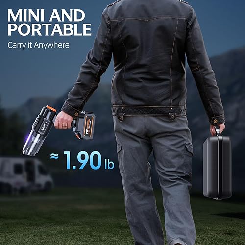 Miniatura 6 de Aspiradora portátil inalámbrica para automóvil, 50000 Pa de alta potencia recargable con 2 baterías y cargador, aspiradoras de mano 6 en 1 para el