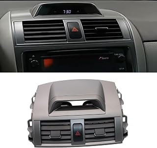 Center A/C Dash Air Vent Trim Cover Compatible with Toyota Corolla Base CE LE XLE L S XRS 2009-2013 Console Outlet Grille Insert Panel With Emergency Switch Clock Button 55670-02340 5567002340