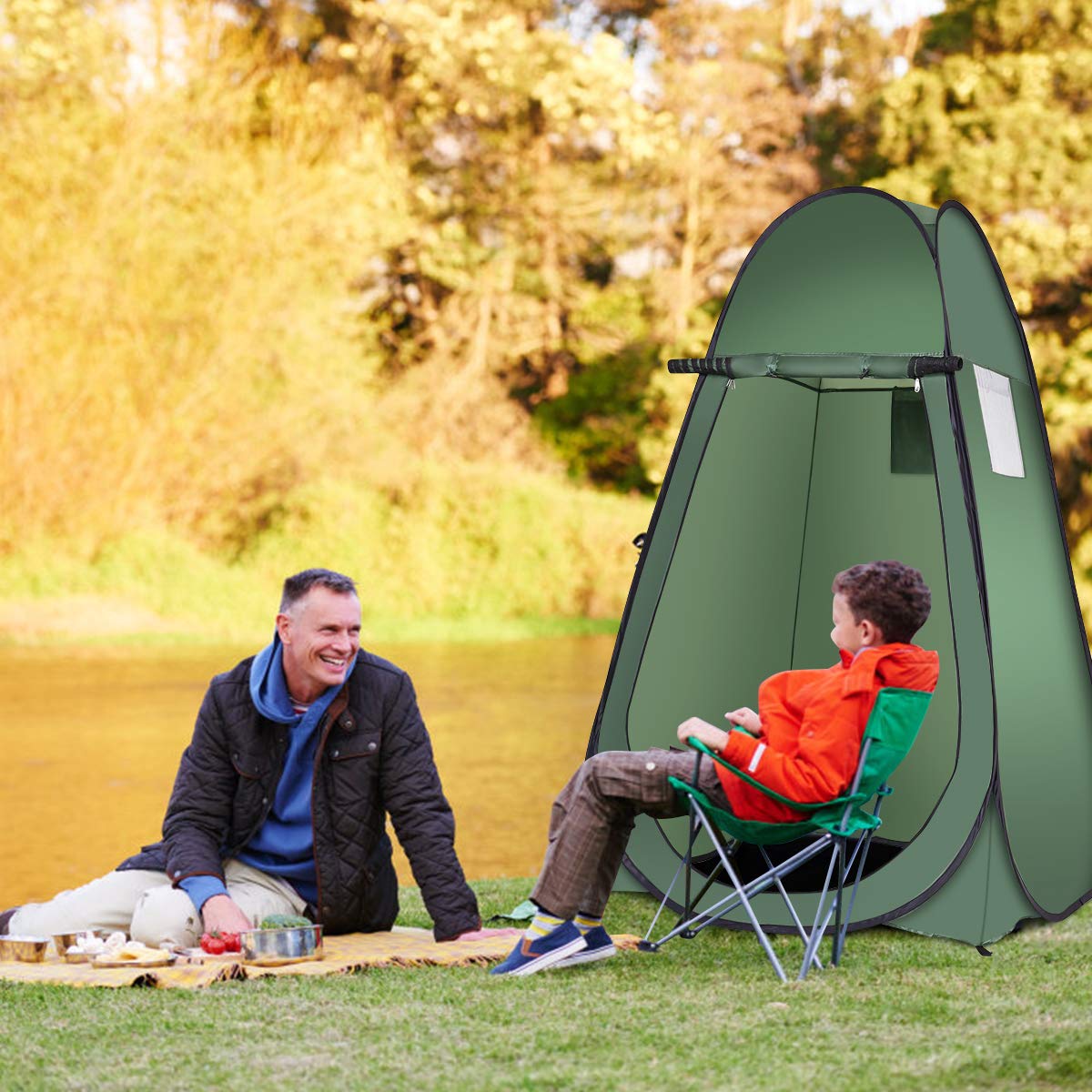 Tenda Spogliatoio Istantanea 120x120x190 Cm, Pieghevole E Portatile, Impermeabile, Con Tasca Interna, Per Campeggio E Spiaggia