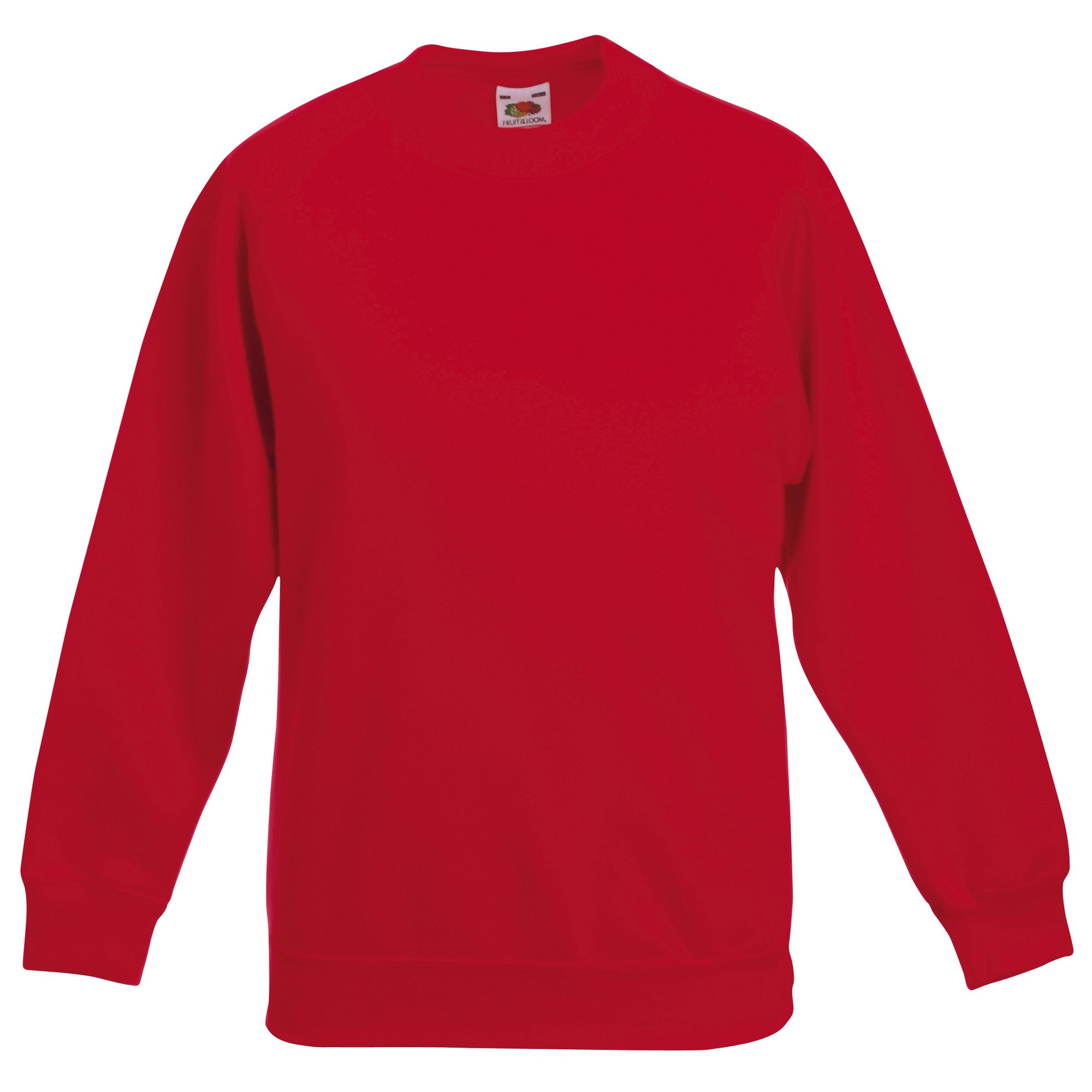 Fruit of the Loom Unisex Kids Raglan Premium Sweater, Red, 3-4 Years (Manufacturer Size:22)