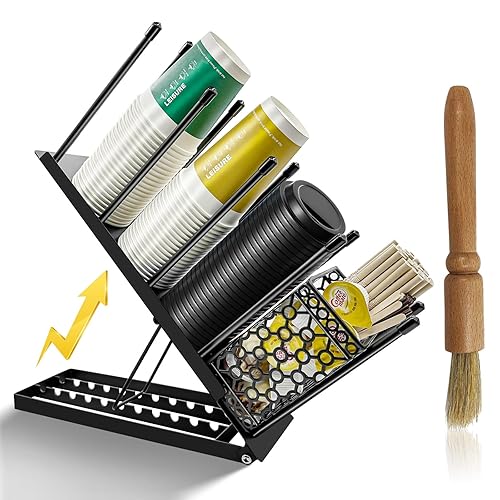 Coffee Cup and Lid Holder with Straw Holder/Coffee Clean Brush,