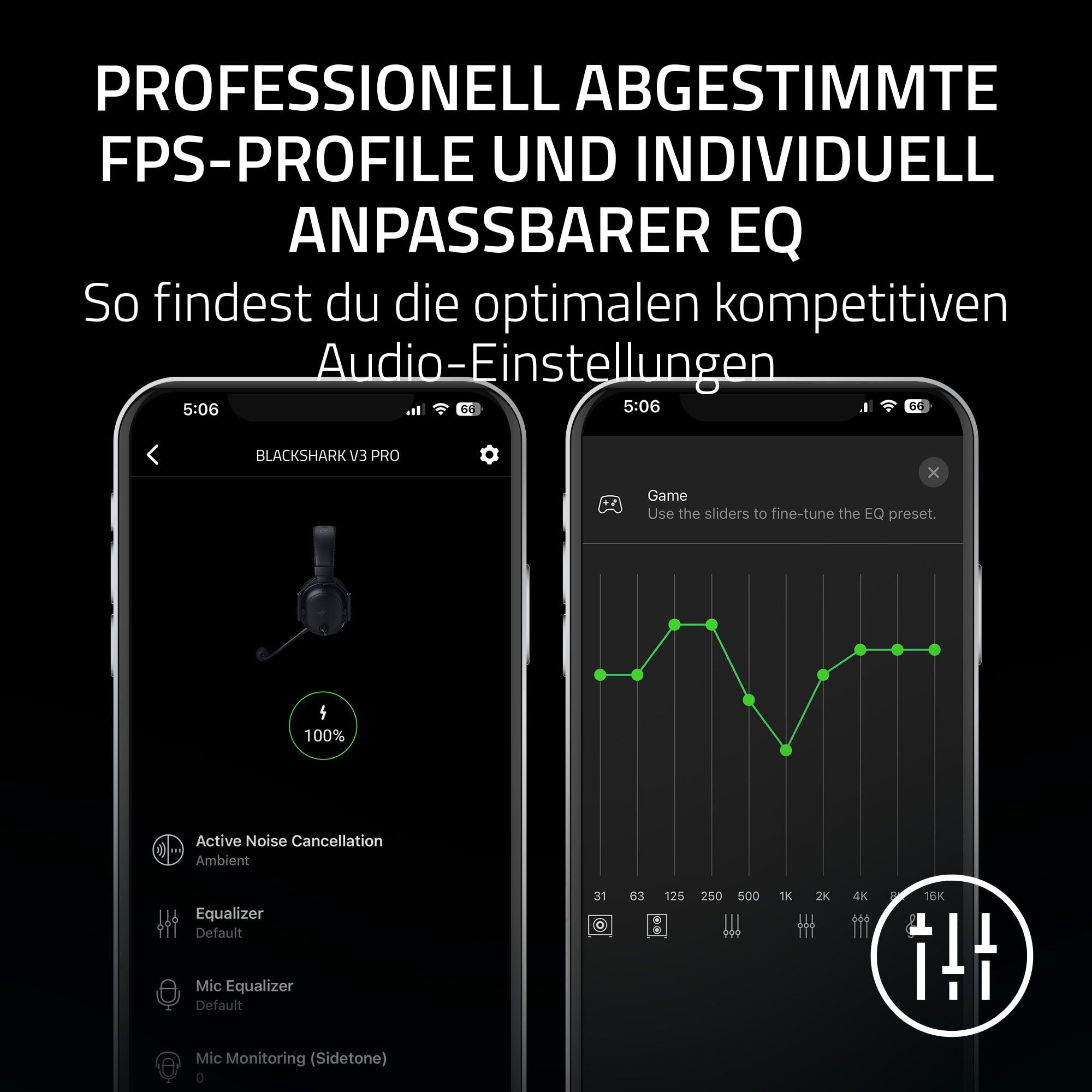 Razer BlackShark V3 Pro für PlayStation – Kabelloses E-Sport-Headset mit aktiver Geräuschunterdrückung (ANC) - TriForce 50mm Treiber - HyperSpeed 2,4 GHz - THX Spatial Audio - PS5/PC | Schwarz