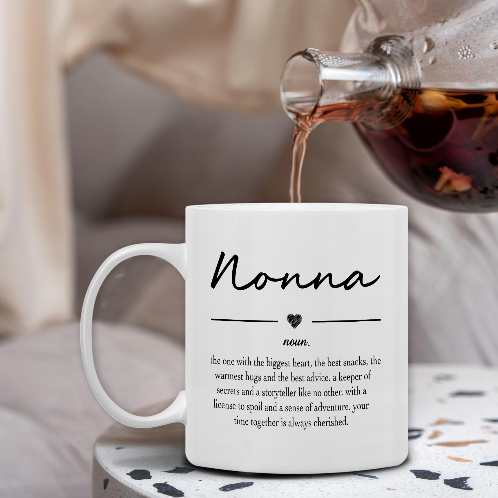 QASHWEY Nonna Gifts Coffee Mug, Gifts for Nonnas Grandma from Grandkids Grandchildren, Grandma Coffee Mug, Mothers Day Mugs Tea Cup Gift for GrandmaNonna, Nonna Definition CoffeeCup Ceramic 11oz