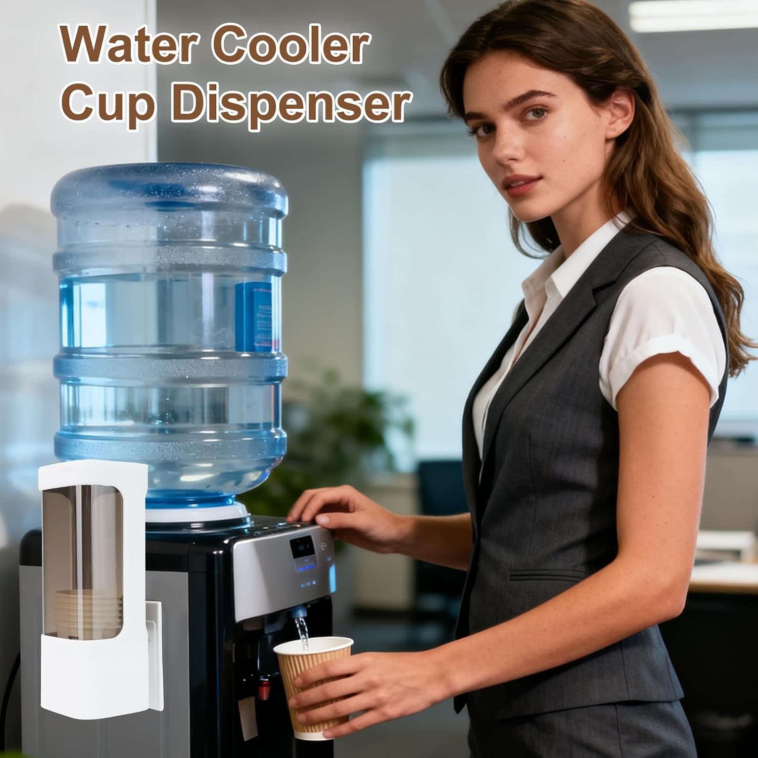 2 Pcs Cup Dispensers Wall Mounted with Adhesive/Screw Mount