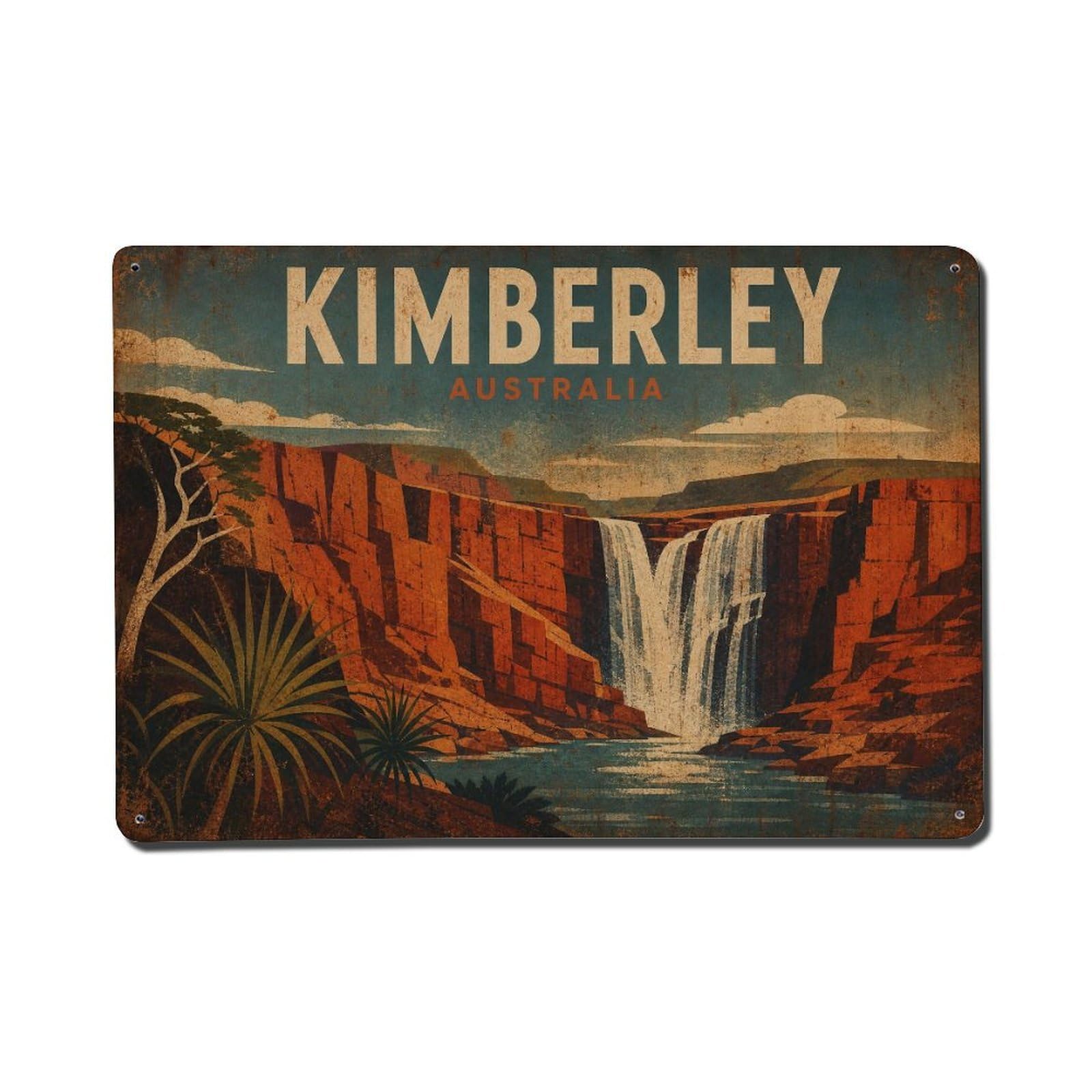 Metal Tin Sign Vintage Travel Australia Kimberley