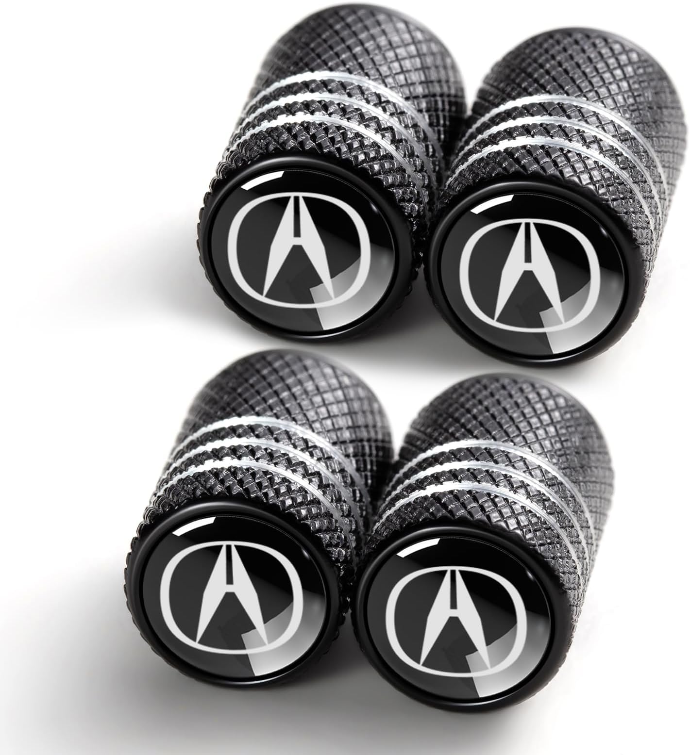 Tire Valve Stem Cap Cover for Acura Belt O-Ring Seal Corrosion Resistant,Tire Valve Stem Air Cap 4 Pack Black