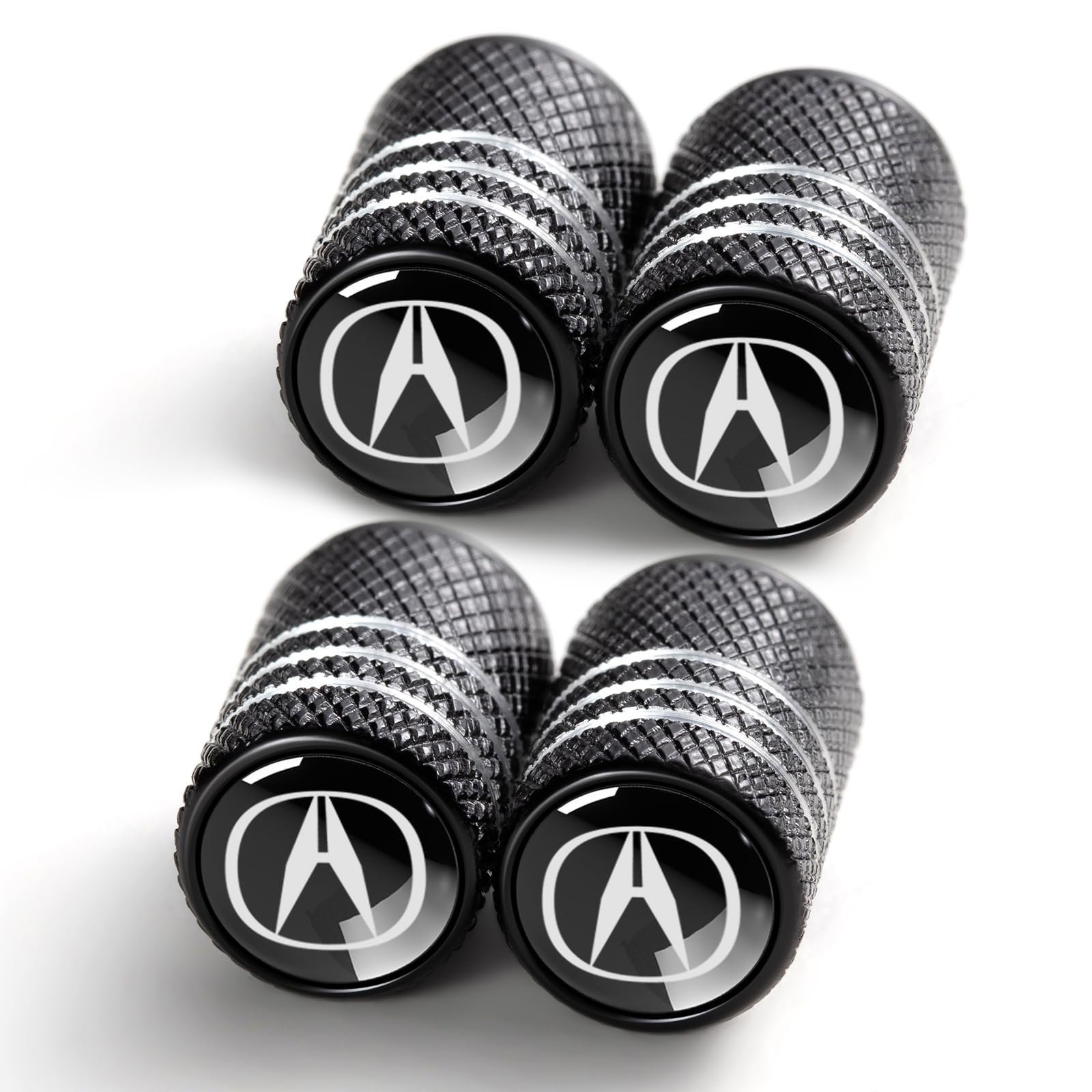 Tire Valve Stem Cap Cover for Acura Belt O-Ring Seal Corrosion Resistant,Tire Valve Stem Air Cap 4 Pack Black…