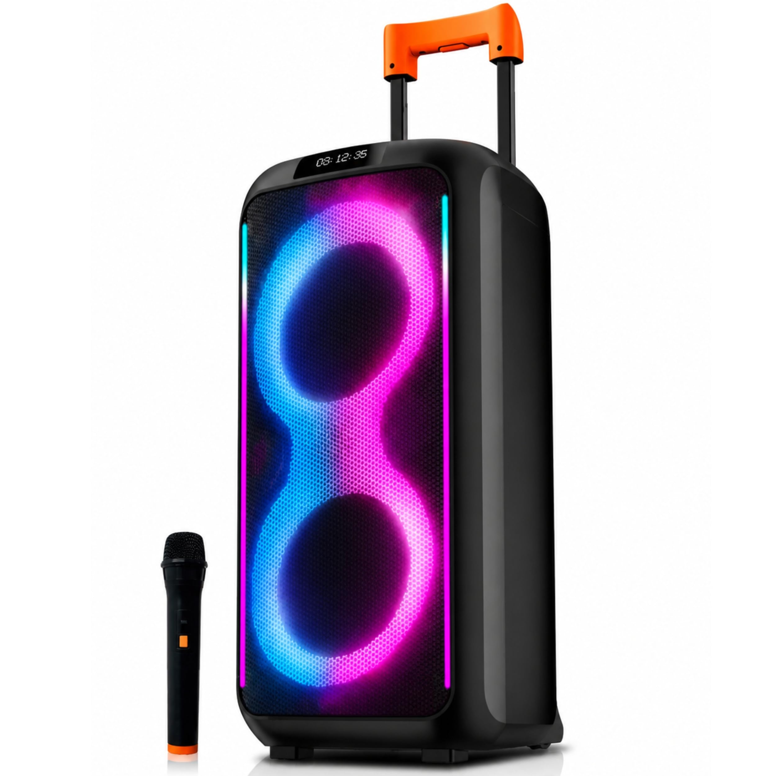 Büyük Boy RGB Işıklı Hoparlör, 2x30W Yüksek Güçlü Bass…