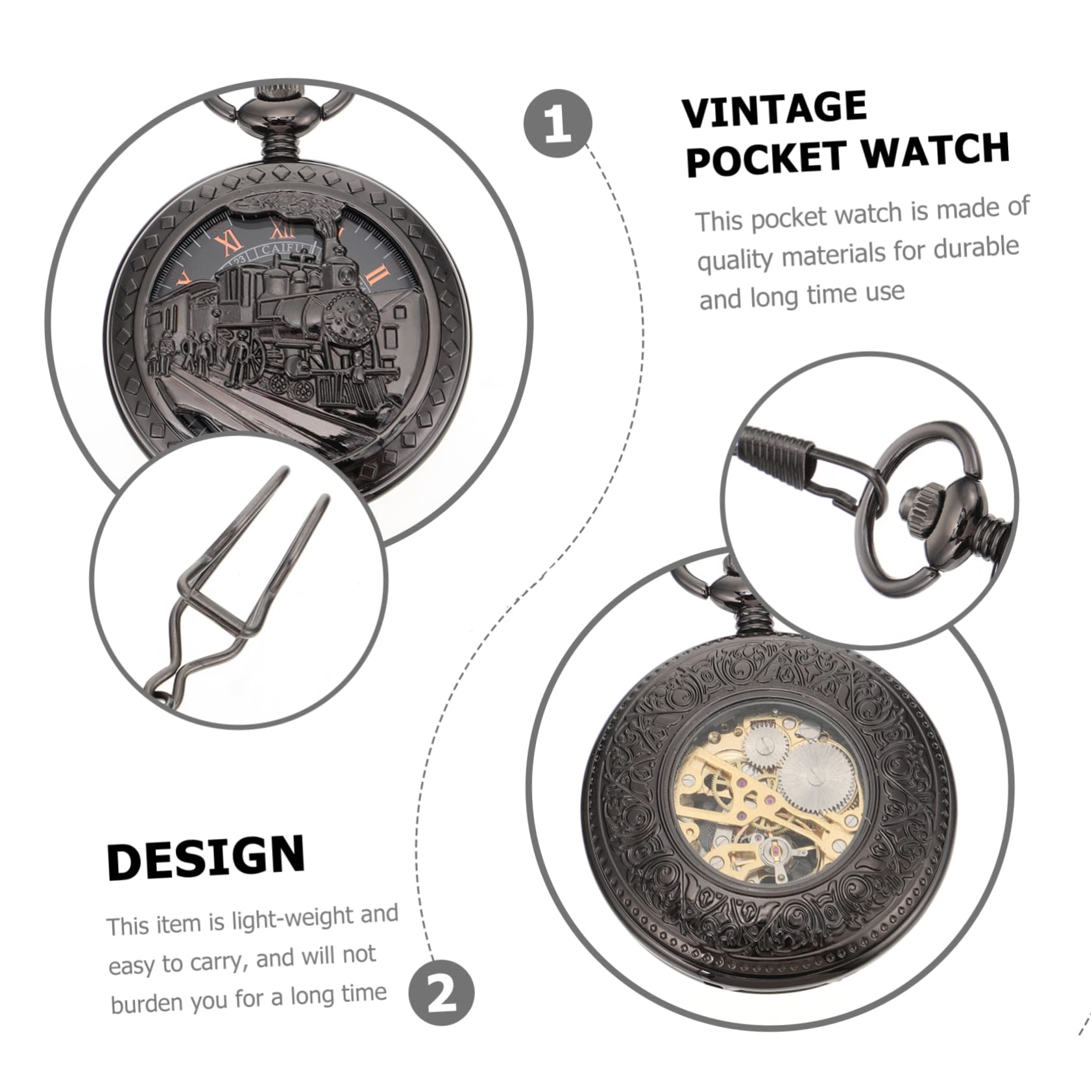 Vintage Reloj De Bolsillo Mecánico para Hombre Relojes Automáticos Retro Reloj De Bolsillo Reloj Tren Reloj De Bolsillo Collar Vintage Reloj Hombre Collar Reloj para Hombres Tren