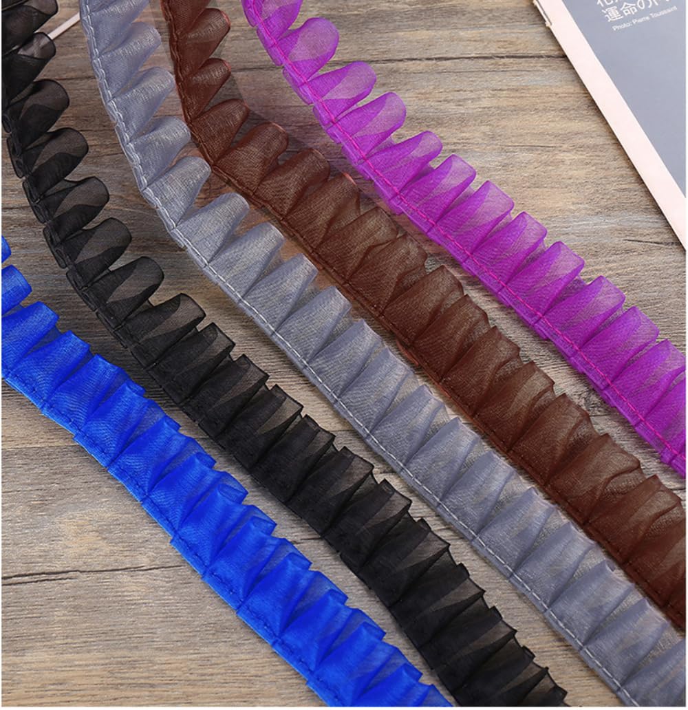 30 Yards 2.5cm Dentelle Ruban Ruché Volants Bordure En Dentelle Tissu Élastique Bordure En Dentelle,Bordure En Dentelle Vintage Décor,pour Bricolage Couture Artisanat Décoration De Mariage,Rose Foncé