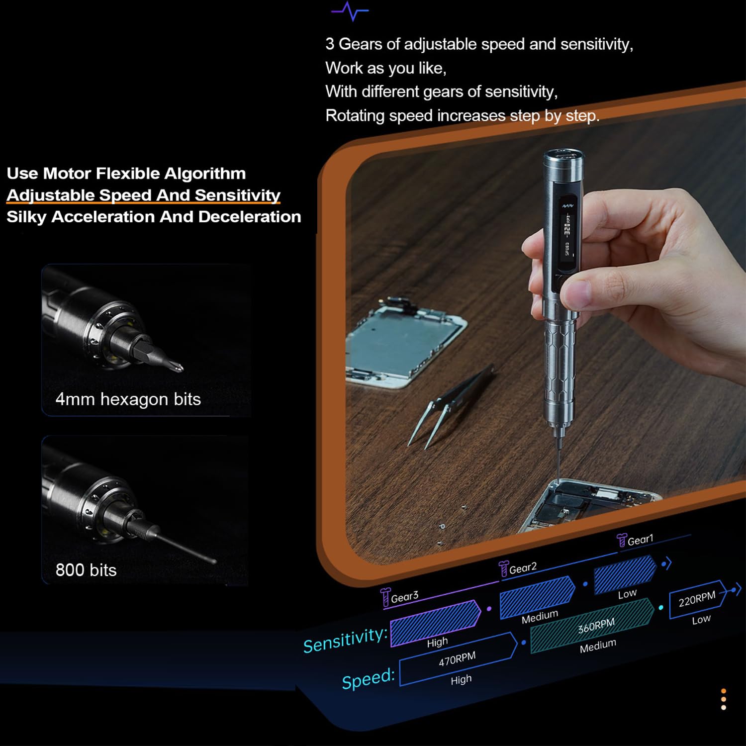 TOOLSAVING ES15S Electric Screwdrivers Set Original Cordless Micro Precision Screw Driver with 24 Magnetic Bits LED Lights Type C USB Mini Repair Tool Kit - Image 2