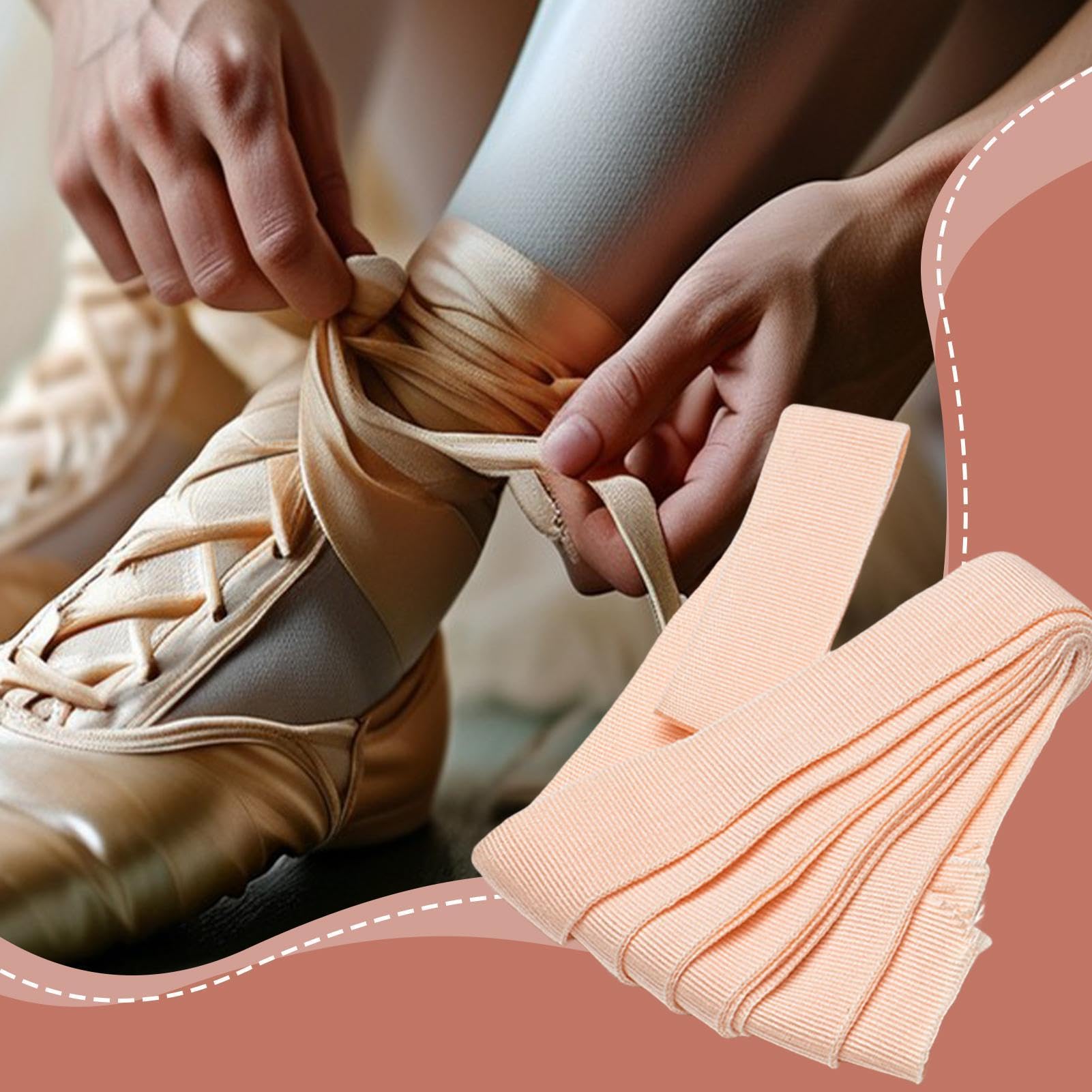 Cinta Elástica para Zapatos de Ballet 2 cm Accesorio de Danza