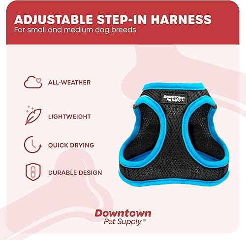 Miniatura 3 de Downtown Pet Supply - Arnés ajustable para perro con chaleco acolchado, fácil de poner en perros pequeños, medianos y grandes (negro con borde