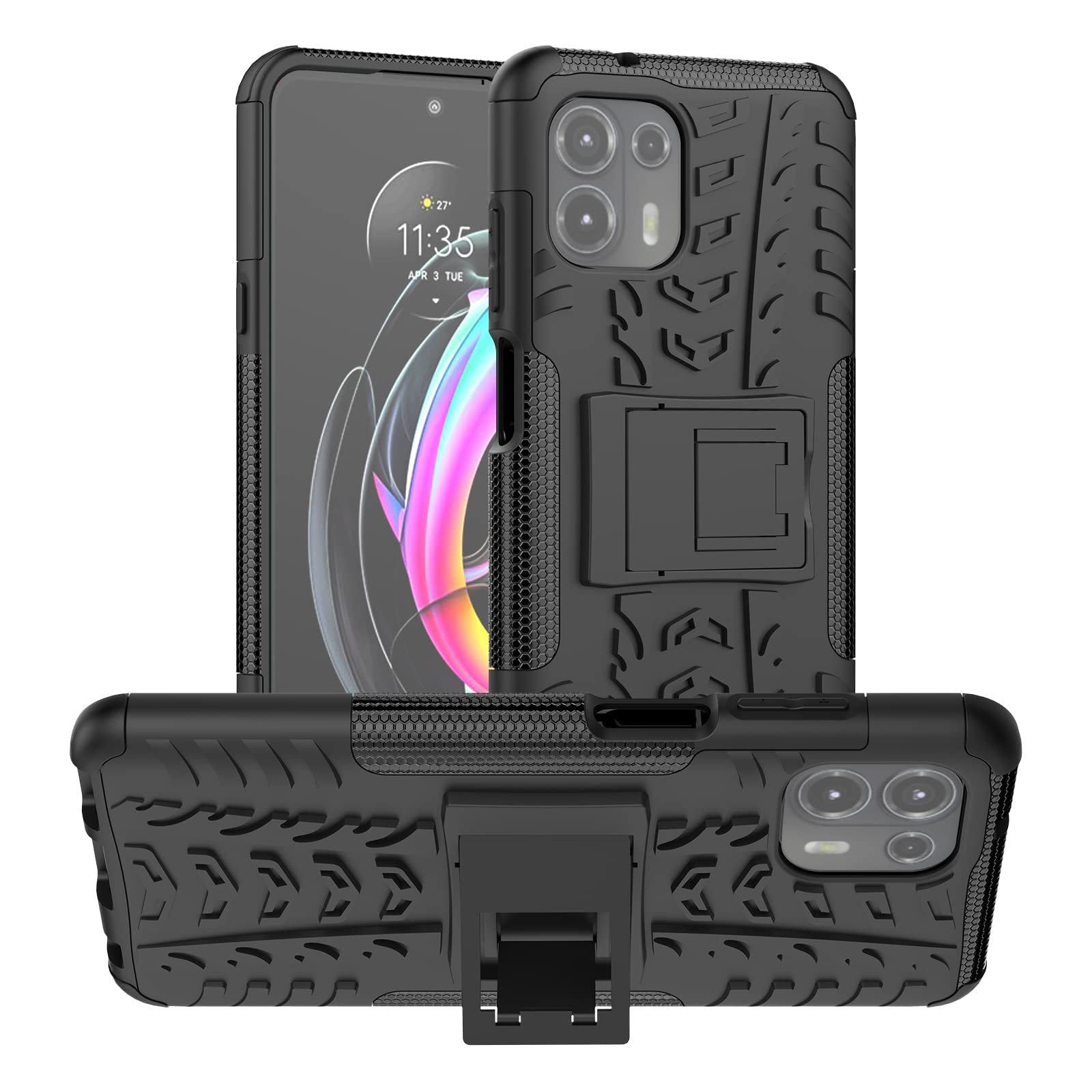 Newlike Motorola Edge 20 Fusion, Back Cover, Premium Real Hybrid Shockproof Bumper Defender Cover, Kick Stand Hybrid Desk Stand (Black) Back Case Cover for Moto Edge 20 Fusion (B09MLXFPMQ) Amazon Price History, Amazon Price Tracker