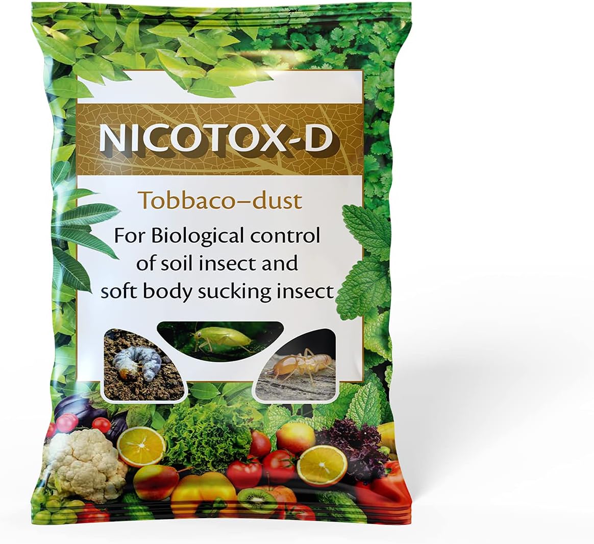 DIVINE TREE Nicotox-D Tobacco Dust Powder for Plants (900g) | Natural Soil & Root Insecticide for Plants | Organic Pest Control for Garden, Lawn, Pots & Home Plants