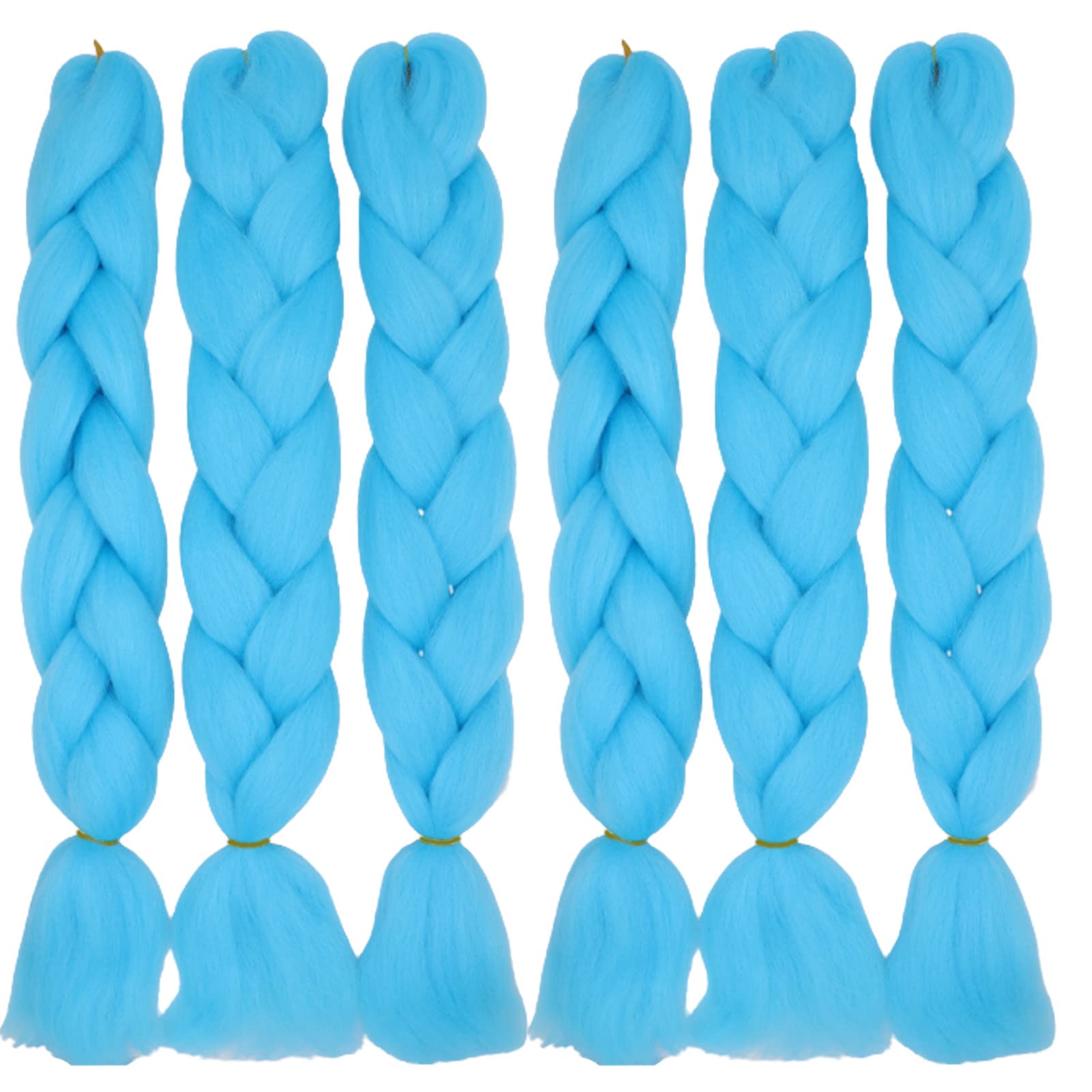24inch Jumbo Braids Hair Extensions Ombre Braiding Hair Synthetic 3Pieces/lot Crochet Twist High Temperature African Box Braids, Sapphire Blue — view 23
