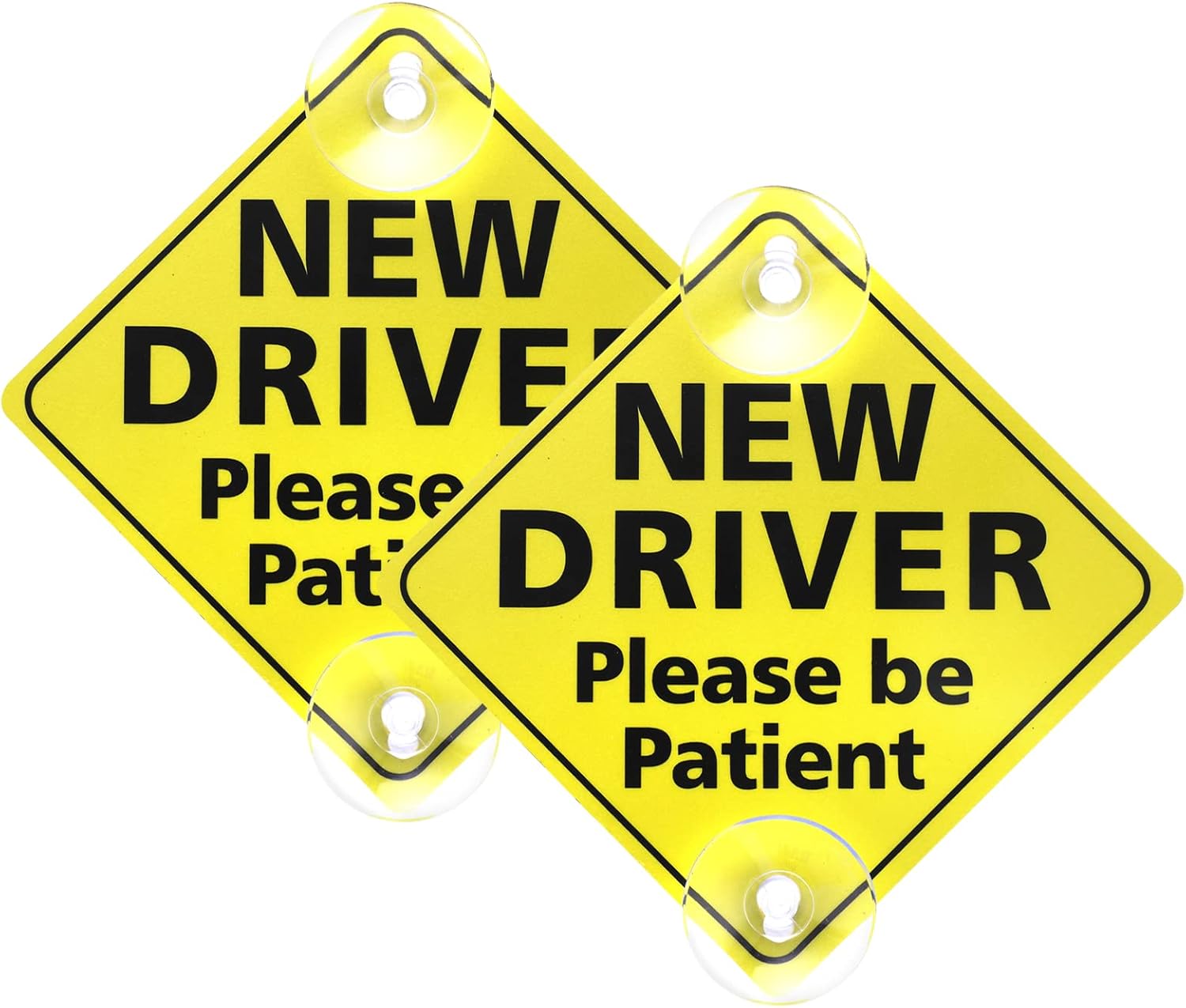 cobee New Driver Signs for Car, 2Pcs 5 x 5 Inch Window Please Be ...