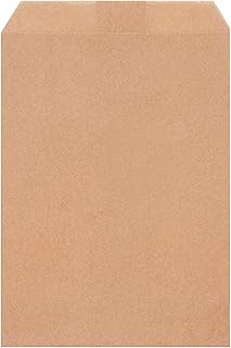 Quotidian Brown Flat Large Greaseproof Kraft Paper Sandwich Bags 6 3/4" x 8'' (17 x 20.3cm) Pack of 100 - Party Favors Cookies Snack Wraps Baggies