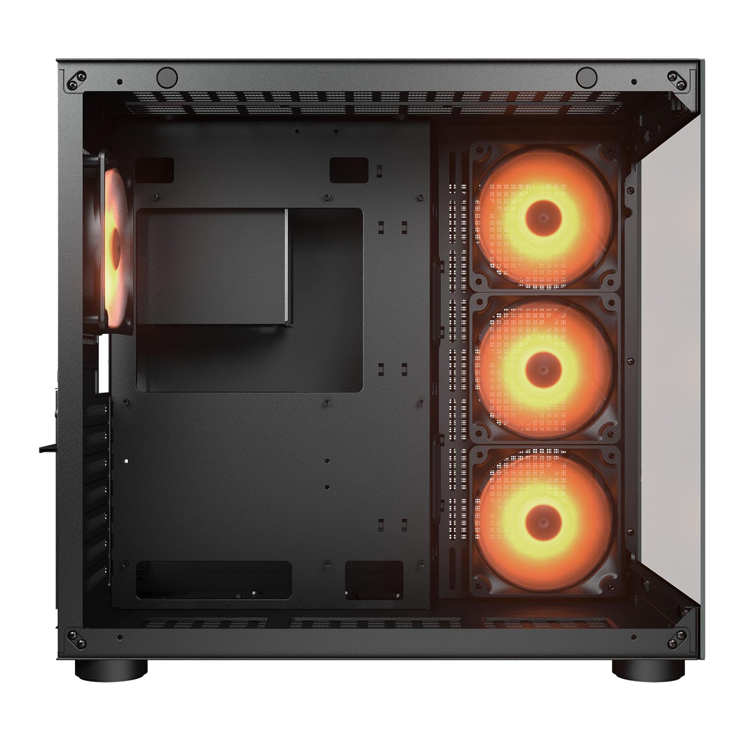 Cougar Gaming FV150RGB Mini ITX, Micro-ATX e ATX, doppia camera da letto, compatibile con GPU 400 mm, ARGB, raffreddamento avanzato, fino a nove ventole (nero)