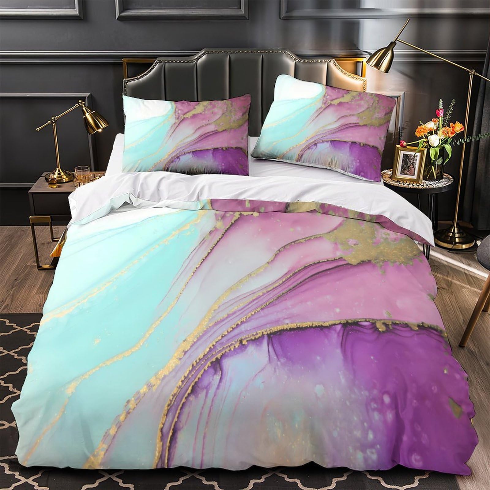 Parure de lit hypoallergique pour peaux sensibles housse de couette respirante 260x220