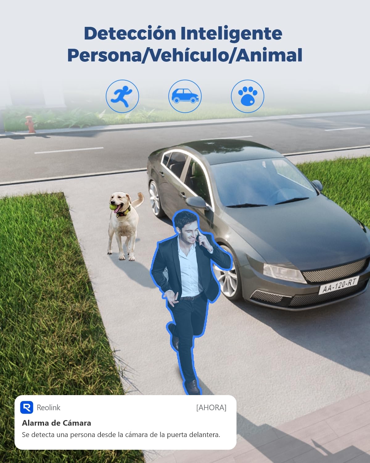Reolink Camara Vigilancia WiFi Exterior 4K Doble Lente, Duo 2 WiFi | Detección Personas/Vehículos/Mascotas, WiFi 6 Dual 2,4/5GHz, Visión Nocturna Color, Audio Bidireccional, Almacenamiento Local