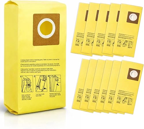 Paquete de 12 bolsas de repuesto para aspiradora Hoover HushTone Commercial CU2 CH54113, CH54115 Series | Filtración de doble capa y diseño a prueba