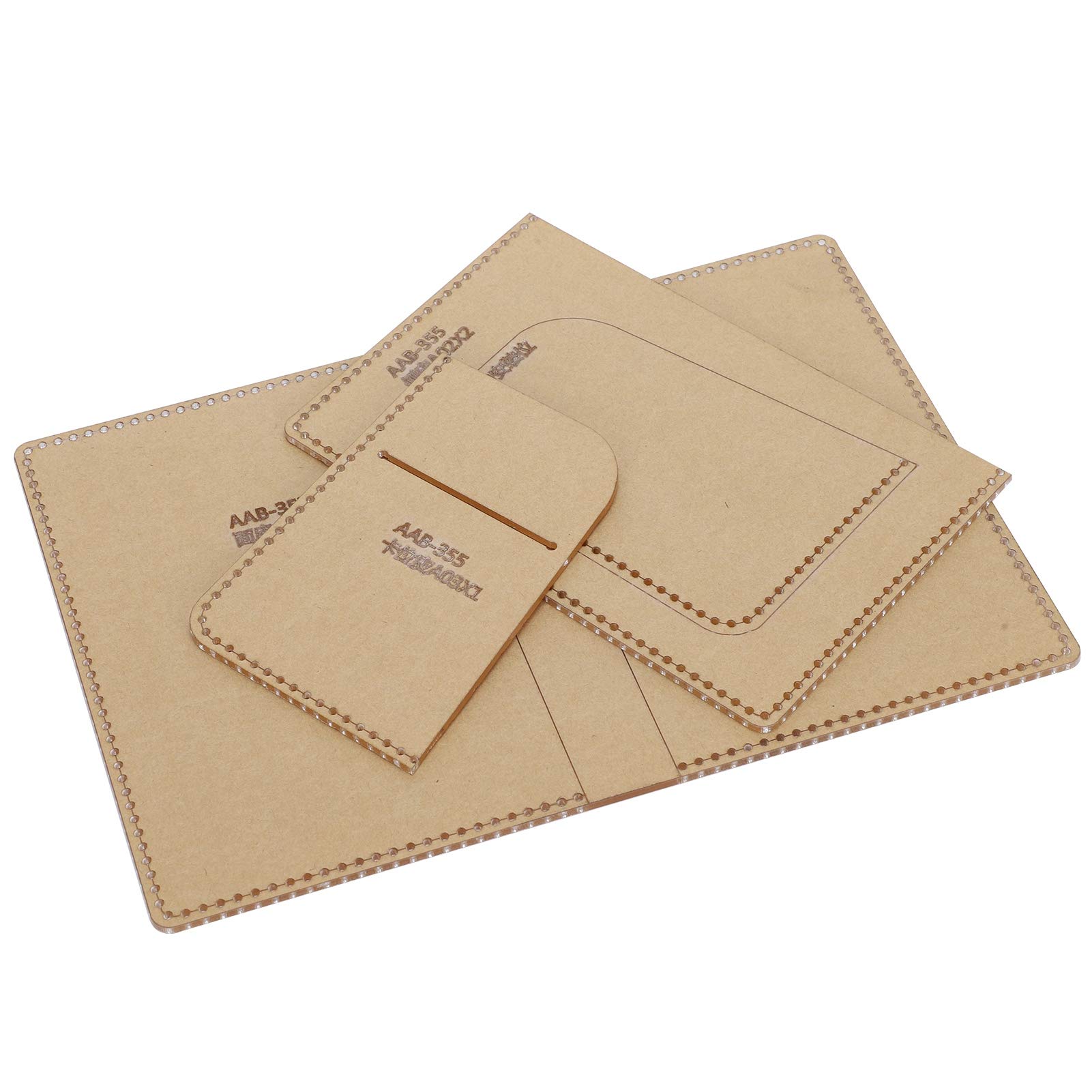 3Pcs Acrilico Modello Sacchetto di Carta Porta Passaporto FAI DA TE Modello In Pelle Portafoglio Stampo Strumenti Artigianali Modello di Sacchetto di Carta Porta Passaporto In Pelle Stencil Stampo Mod