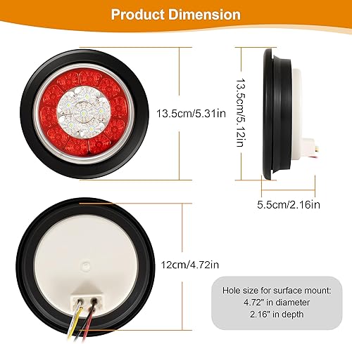 Miniatura 4 de Kit de luces LED para remolque, 2 luces traseras ovaladas de 6 pulgadas, 23 luces LED de marcador, luces de freno, luces traseras de freno y giro,