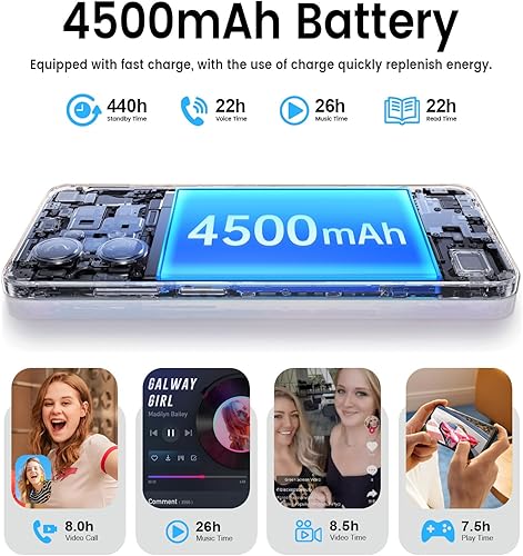 Miniatura 4 de A10 Desbloquea el teléfono Android  Teléfono celular desbloqueado con pantalla de 6.6 pulgadas  Batería de 4500 mAh  12128 GB con memoria de