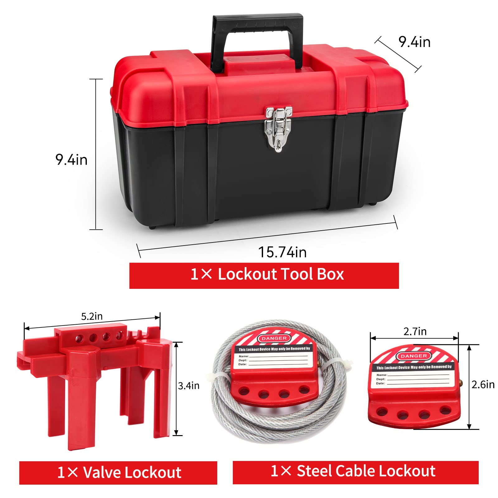 Kit de etiquetado de bloqueo Loto Hasp Lockout Cable de acero Bloqueo de enchufe de bloqueo Etiqueta Loto Seguridad Candado Interruptor de circuito Bloqueo de válvula de bola Juego de etiquetado