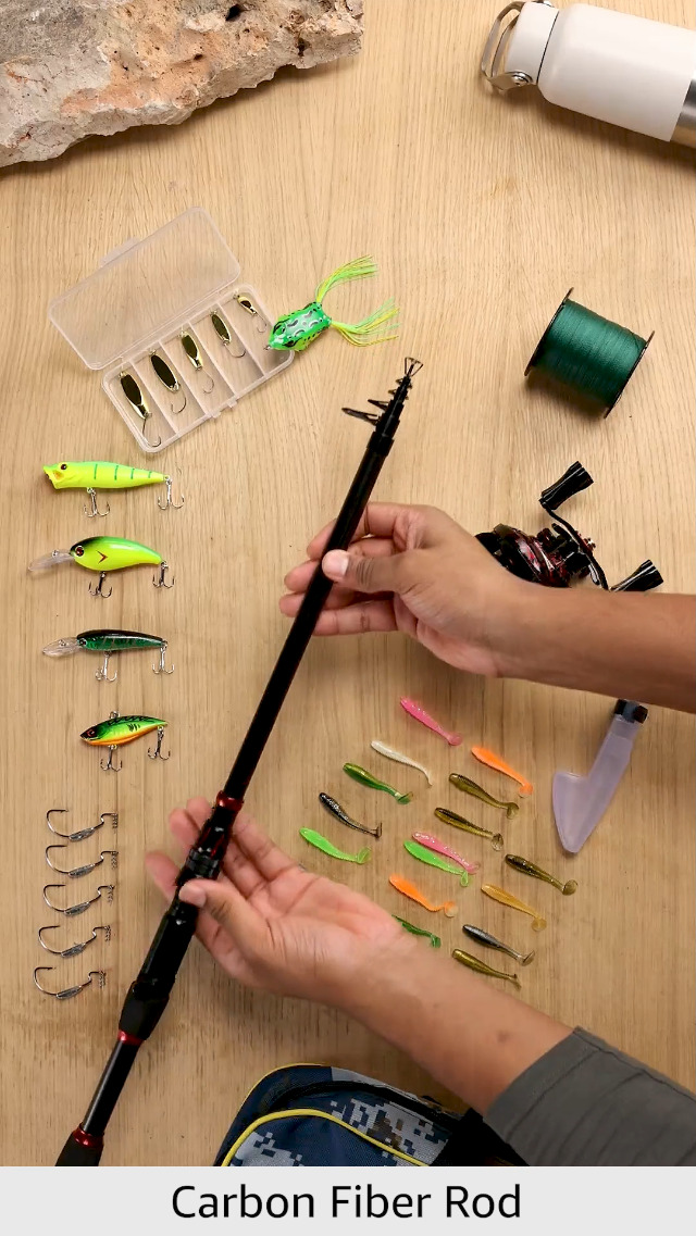 Amazon.com: Fishing Rod and Reel Combo, 6.9ft Telescopic Spincast