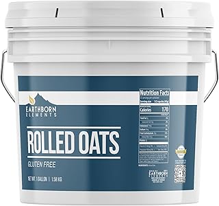 Earthborn Elements Gluten Free Rolled Oats 1 Gallon, Old Fashioned Oats,...