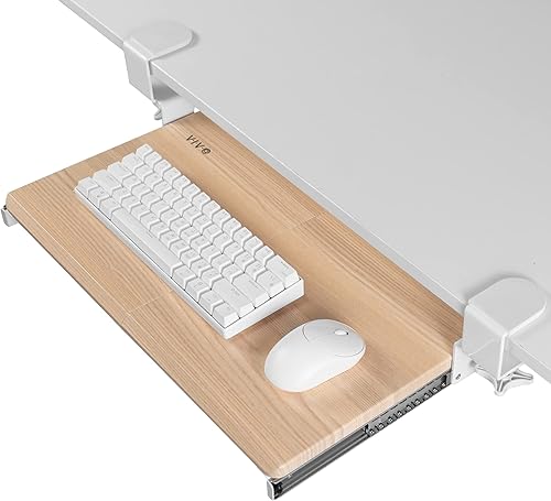 Miniatura 21 de VIVO MOUNT-KB05E - Bandeja extraíble grande para teclado, uso debajo del escritorio, montaje de abrazadera en C extrarresistente, 27 pulgadas (33