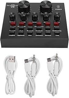 6 Effect Modes Easy to Operate Good Compatibility Widely Used Volume Adjustment Reverberation Sound Card for Computer for Dual Mobile Phone