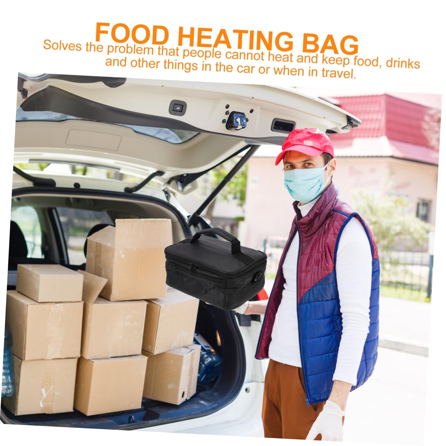BESTonZON 1pezzi Borsa Termica Per Pranzo Sacchetto Isolante Per Riscaldamento Cibo Auto Pratica Borsa Da Picnic e Barbecue Per Famiglie e Oxford Con Isolante