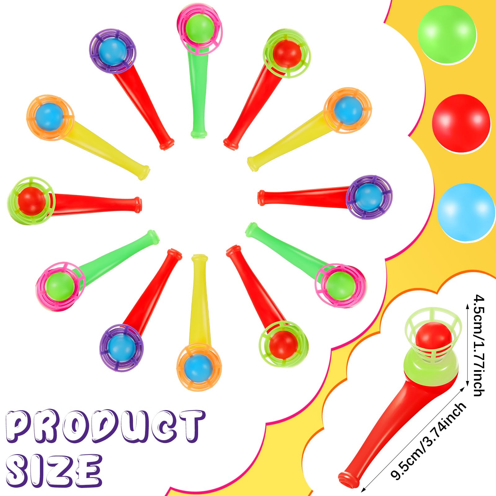 Liliful 30 Pcs Ball Blowing Toy Floating Blow Pipe Balls Stress Reliever Floating Balls Balance Blowing Toy for Birthday Party Balance Game Favors Gift Bag Stuffers Random Color
