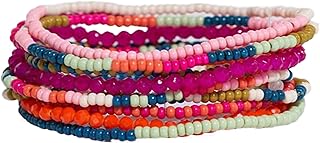10-Strand Stacking Beaded Bracelets for Women – Mixed Patterns Bracelet ...