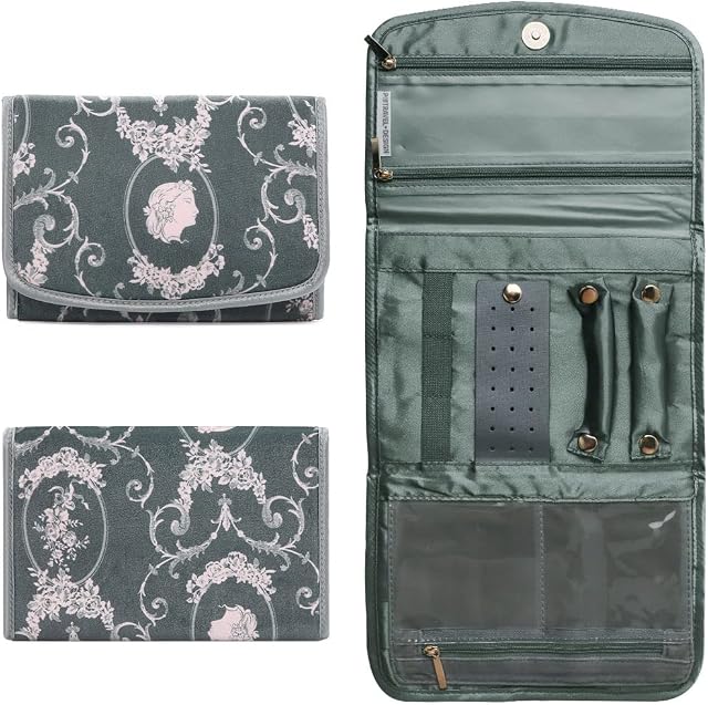 Dizdvizd Jewellery Organizer Roll, Travel Jewel Bag Daily Jewellries Storage Case - Vintage