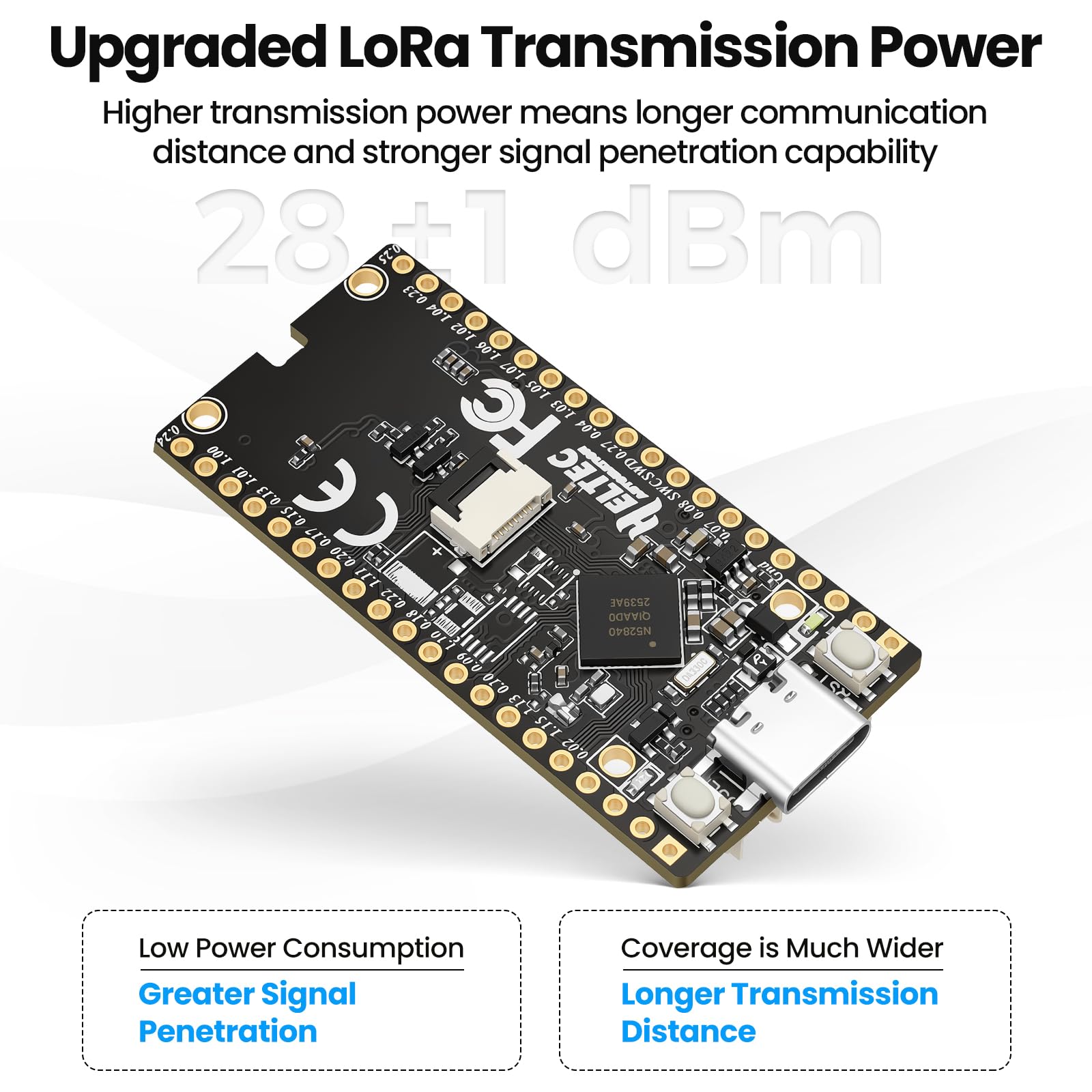 Mesh Node T096 UC6580 Module GPS GNSS double bande nRF52840 Bluetooth 5, 28dBm haute puissance SX1262 LoRa Support Off-Grid Asset Tracking Communication Compatible avec Meshtastic